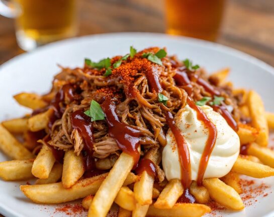 Loaded chips with pulled pork + coke