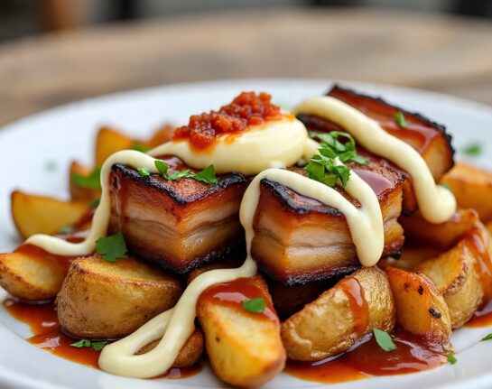 Loaded Potatoes with Pork Belly + Coke