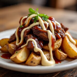 Loaded Potatoes with Beef Brisket + Coke